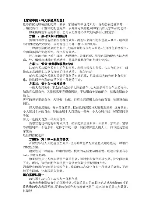 【家居中的4种无敌经典配色】