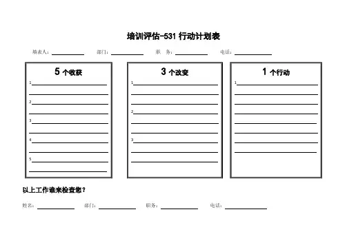 培训评估-531行动计划表