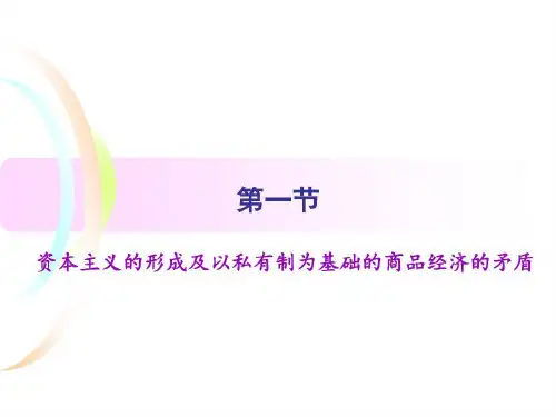 资本主义的形成及以私有制为基础的商品经济的矛盾55页PPT