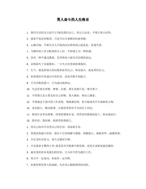 男人奋斗的人生格言