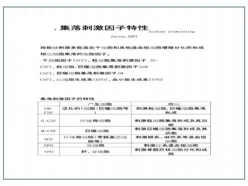 集落刺激因子特性(