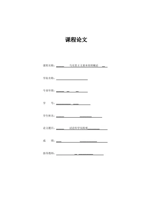 马概论文