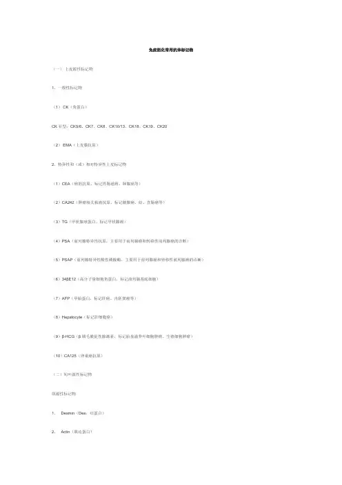 病理科常用抗体