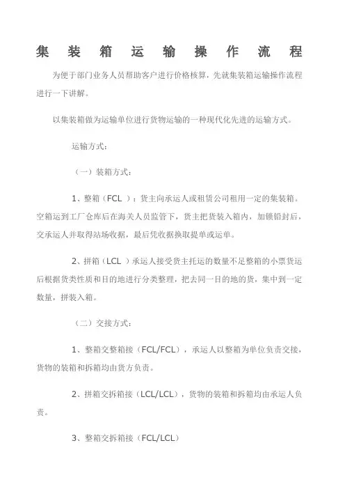 集装箱运输操作流程