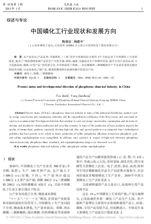 中国磷化工行业现状和发展方向