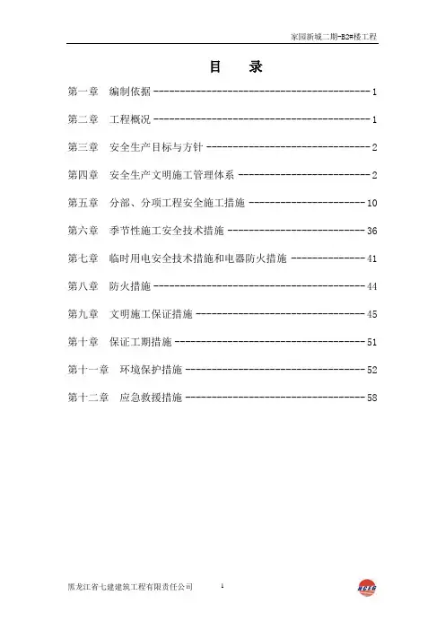 工程安全施工组织设计