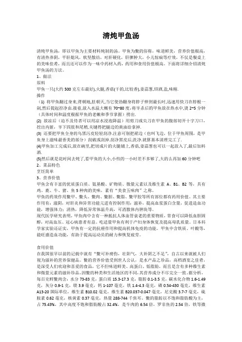 清炖甲鱼汤