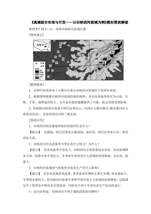 湘教版高中地理必修3 2.3《流域综合治理与开发——以田纳西河流域为例》教材图表解读