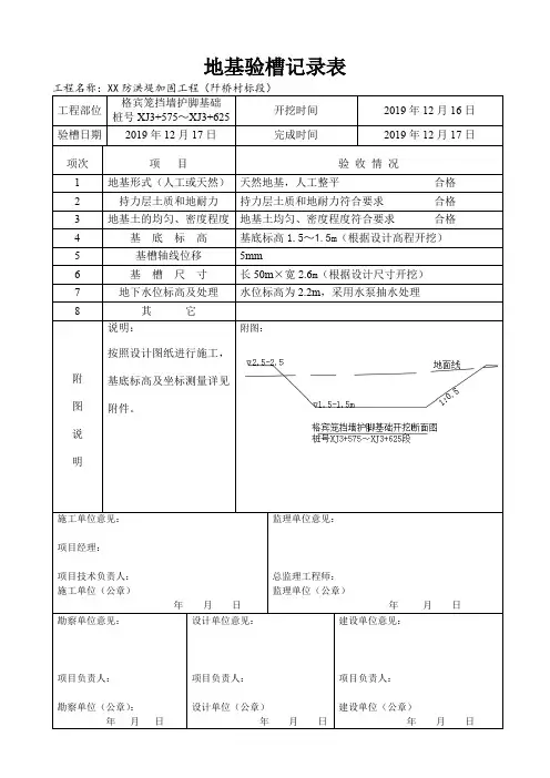 地基验槽记录表03