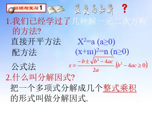 因式分解法解一元二次方程PPT