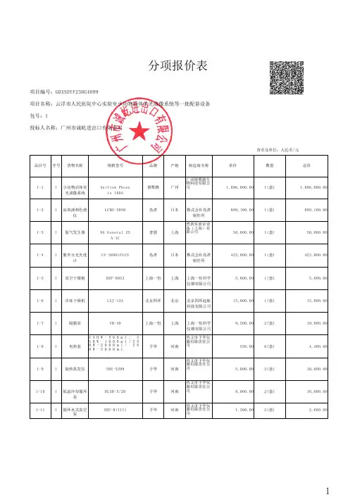 分项报价表 3