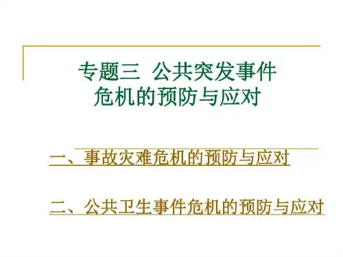 专题三 公共突发事件危机的预防与应对共53页文档