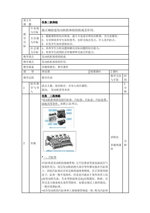 任务二机体组教案