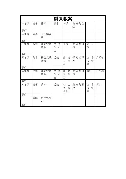 0000副课教案安排表