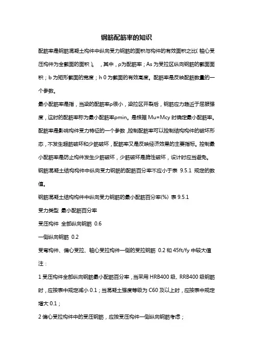 钢筋配筋率的知识
