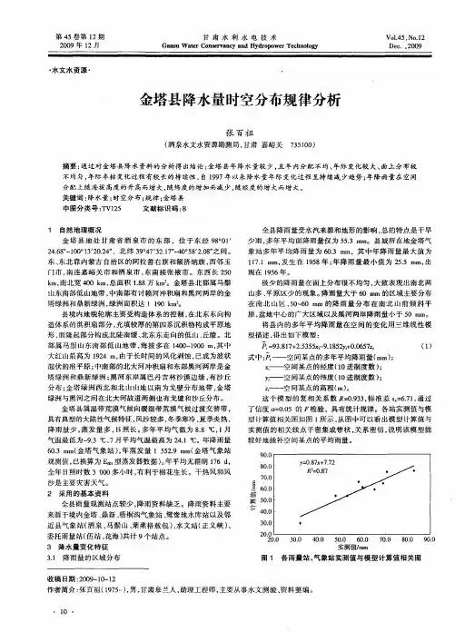 金塔县降水量时空分布规律分析