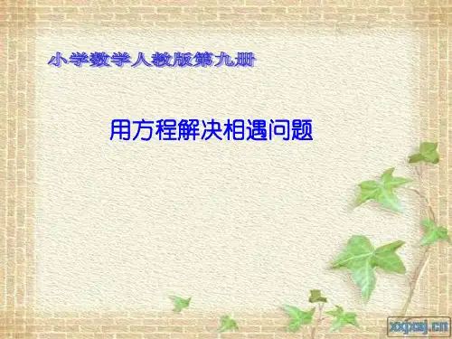 人教版五年级上册数学《用方程解决相遇问题》PPT