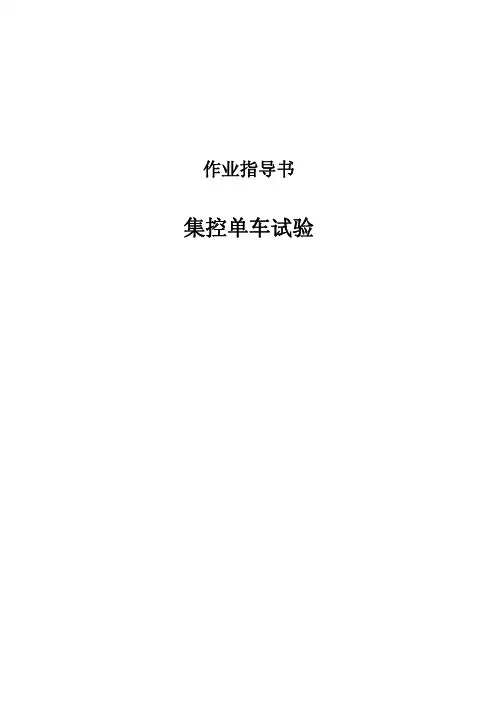集控单车试验作业指导书