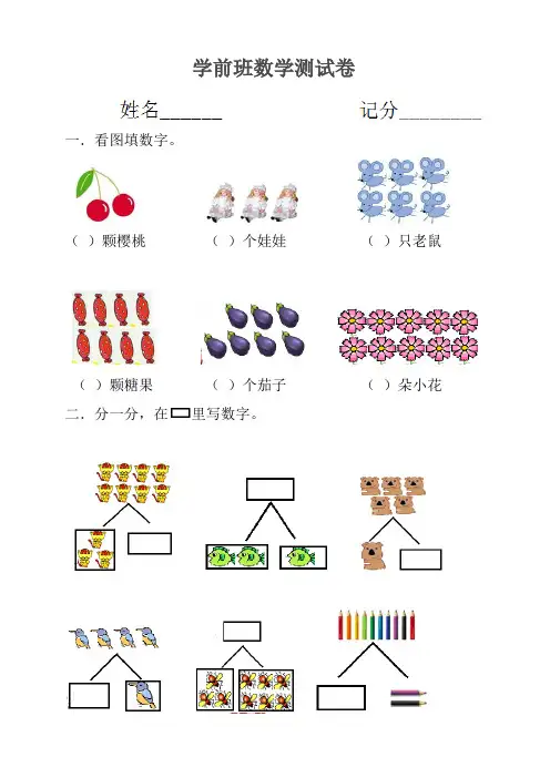 学前班上学期数学期末试卷_(1)