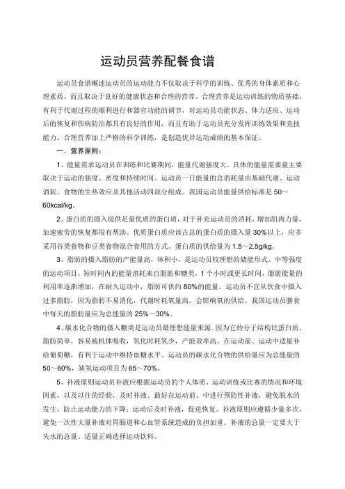 运动员营养配餐食谱 2