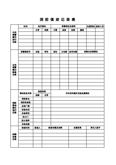 消防值班记录表