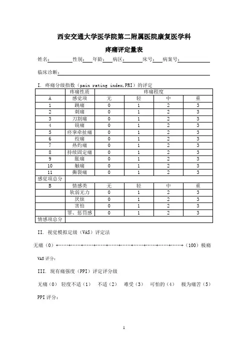 疼痛评定