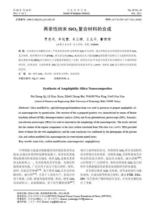 两亲性纳米 SiO2 复合材料的合成