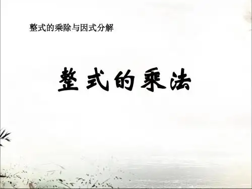 整式的乘法 整式的乘除与因式分解PPT课件3