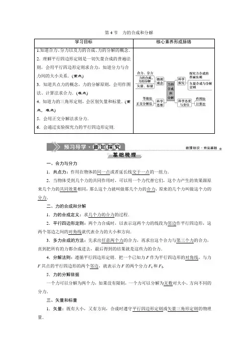 人教版(2019)高中物理必修一第三章3.4力的合成和分解学案