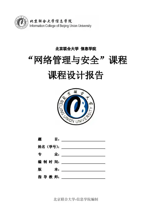 网络安全课程设计报告模板