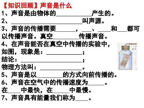 苏科版初中物理八年级上册-1.1 声音是什么 课件