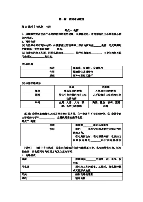 教科版 电学知识点(3-6)复习