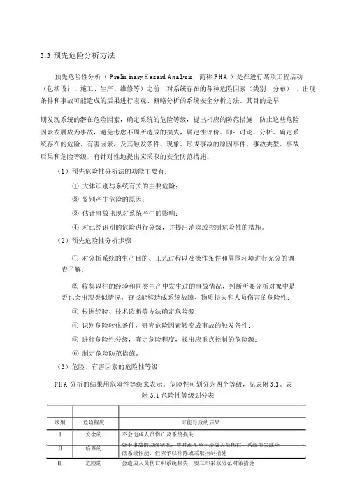 预先危险性分析法