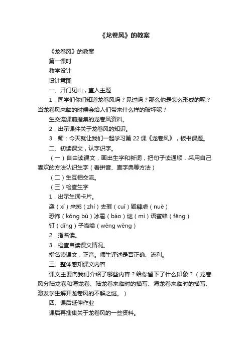 《龙卷风》的教案