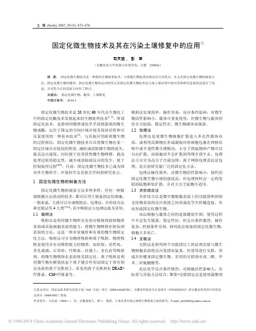 固定化微生物技术及其在污染土壤修复中的应用