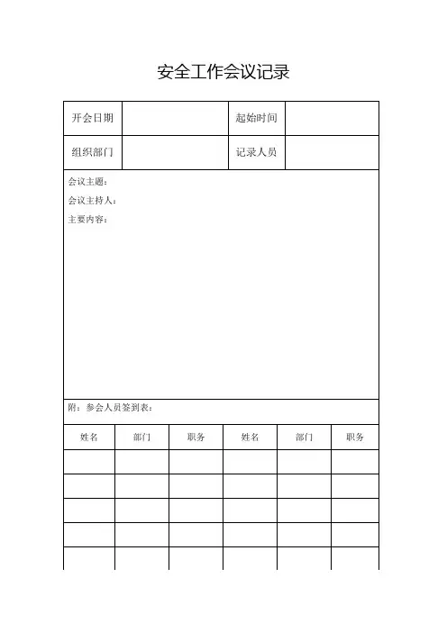 安全生产会议记录