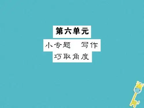 2018年九年级语文上册 第六单元 小专题 写作 巧取角度习题 苏教版