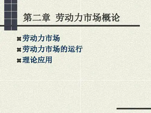 第二章劳动力市场概论柳2011