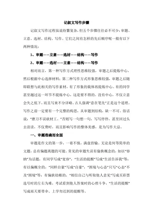10.记叙文的写作步骤