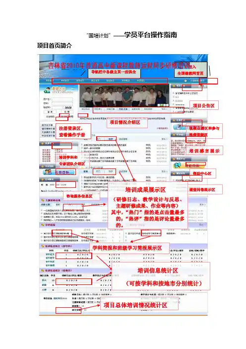 “国培计划”——学员平台操作指南