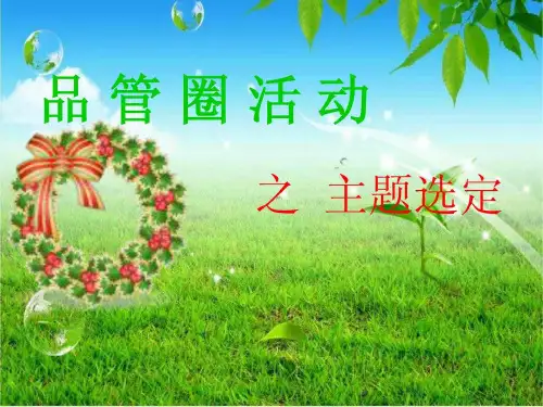 品管圈活动之主题选定