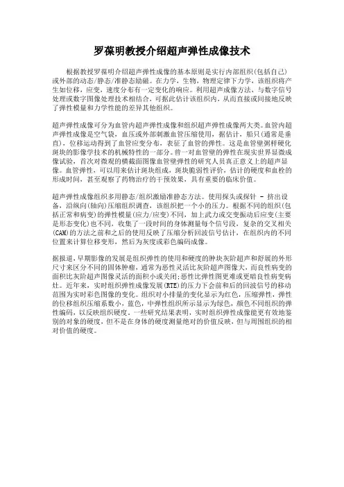 罗葆明教授介绍超声弹性成像技术