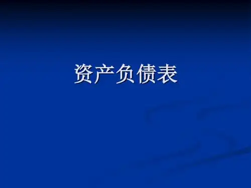 资产负债表和利润表