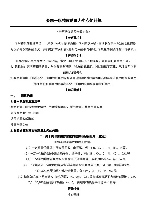 阿伏伽德罗常数专题 2