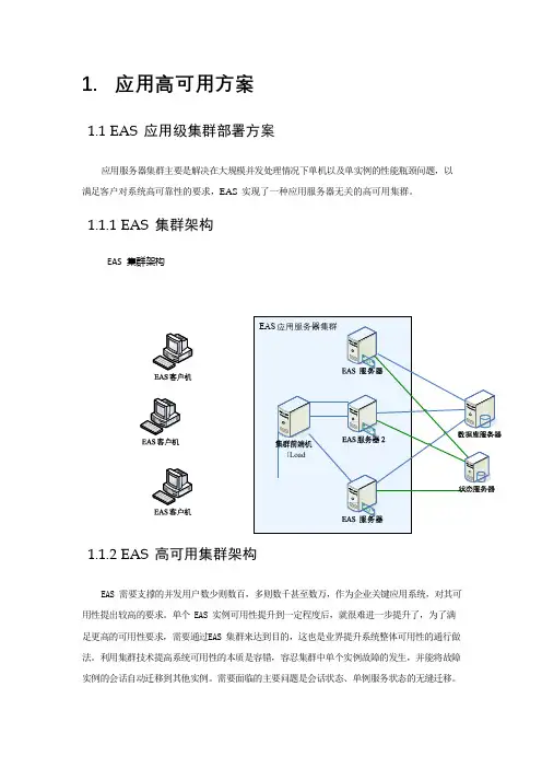 金蝶EAS高可用集群方案和异地无专线环境访问方案