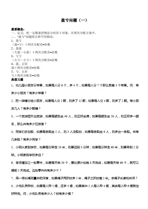盈亏问题