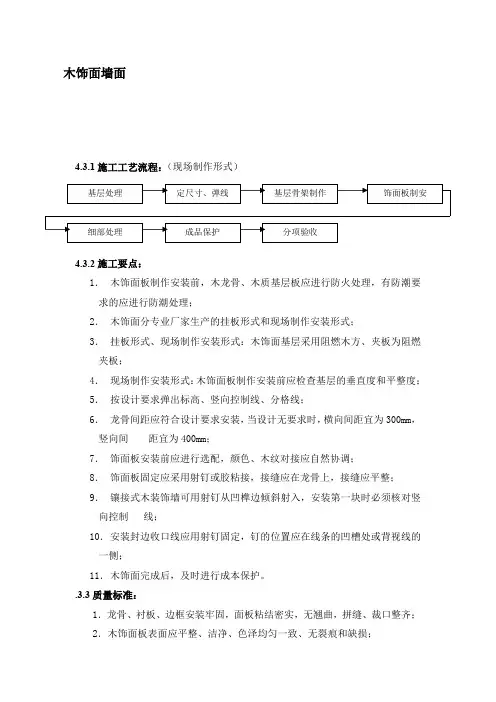 木饰面墙面施工工艺