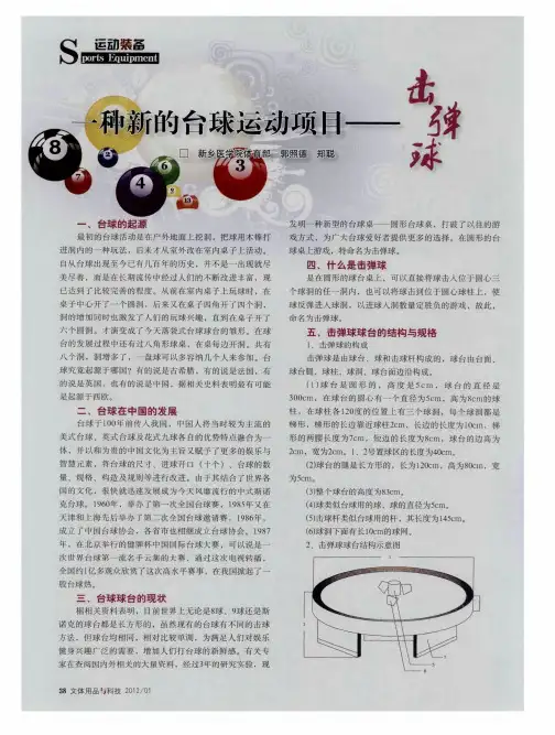 一种新的台球运动项目——击弹球