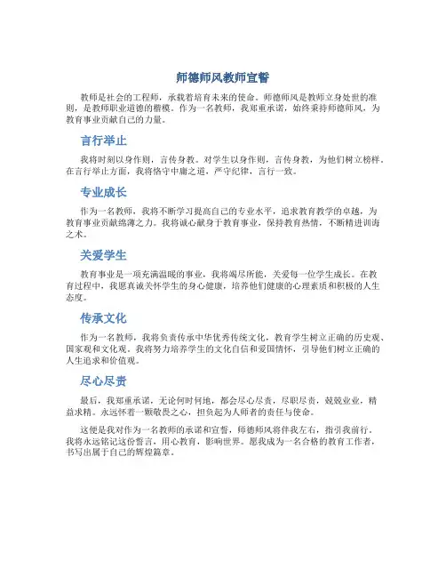 师德师风教师宣誓(一)