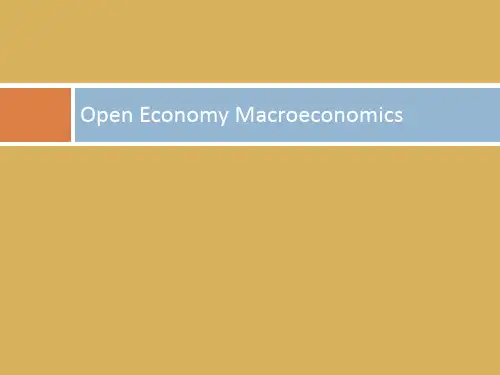 Open Economy Macroeconomics